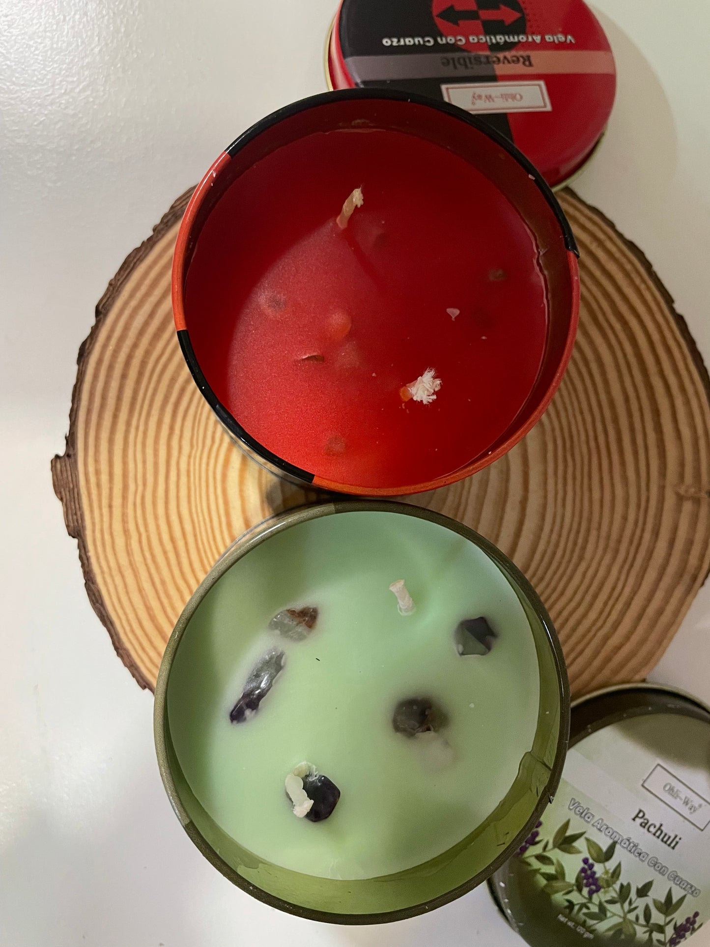 Velas con minerales
