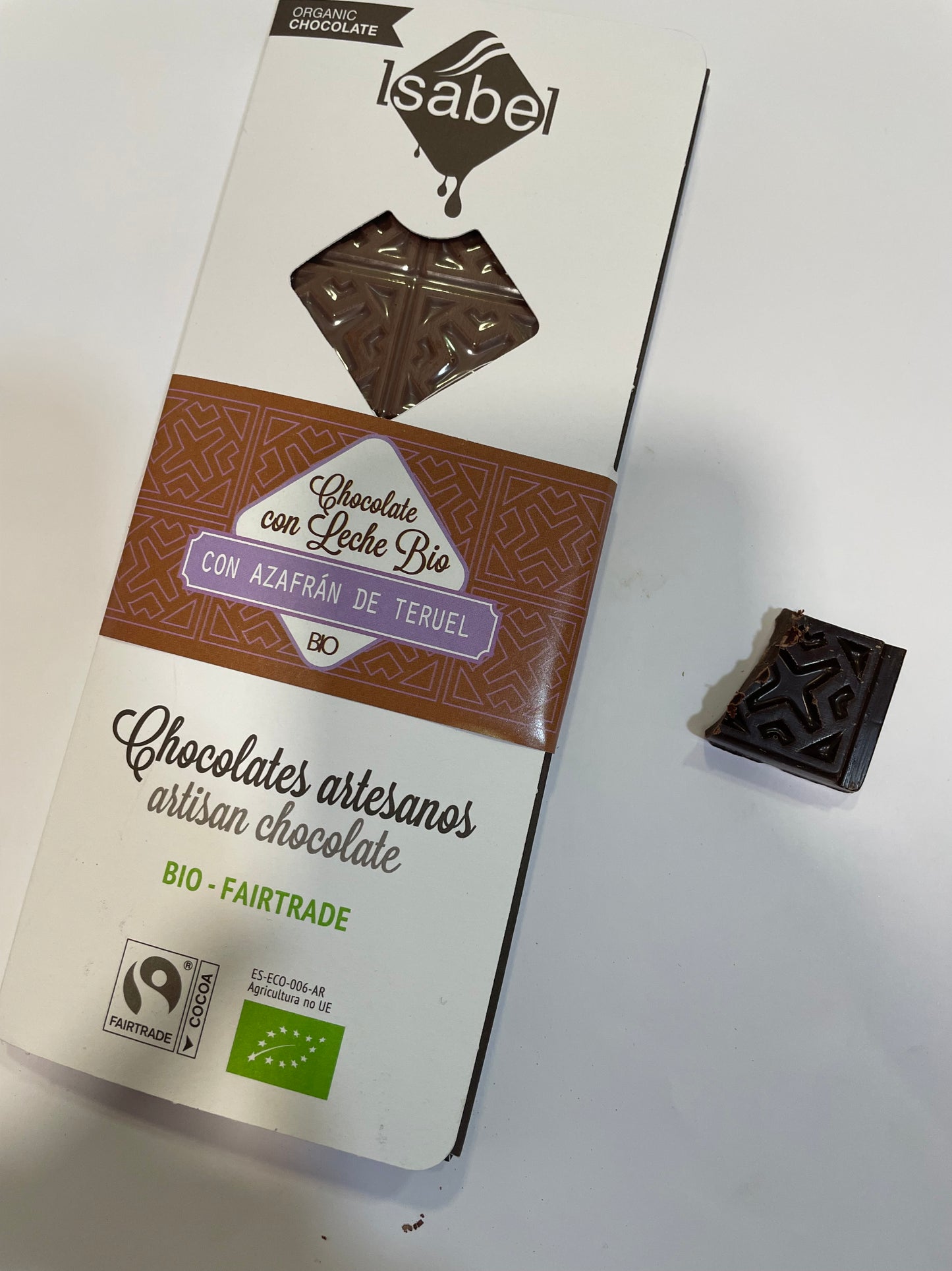 Tableta de chocolate con azafrán