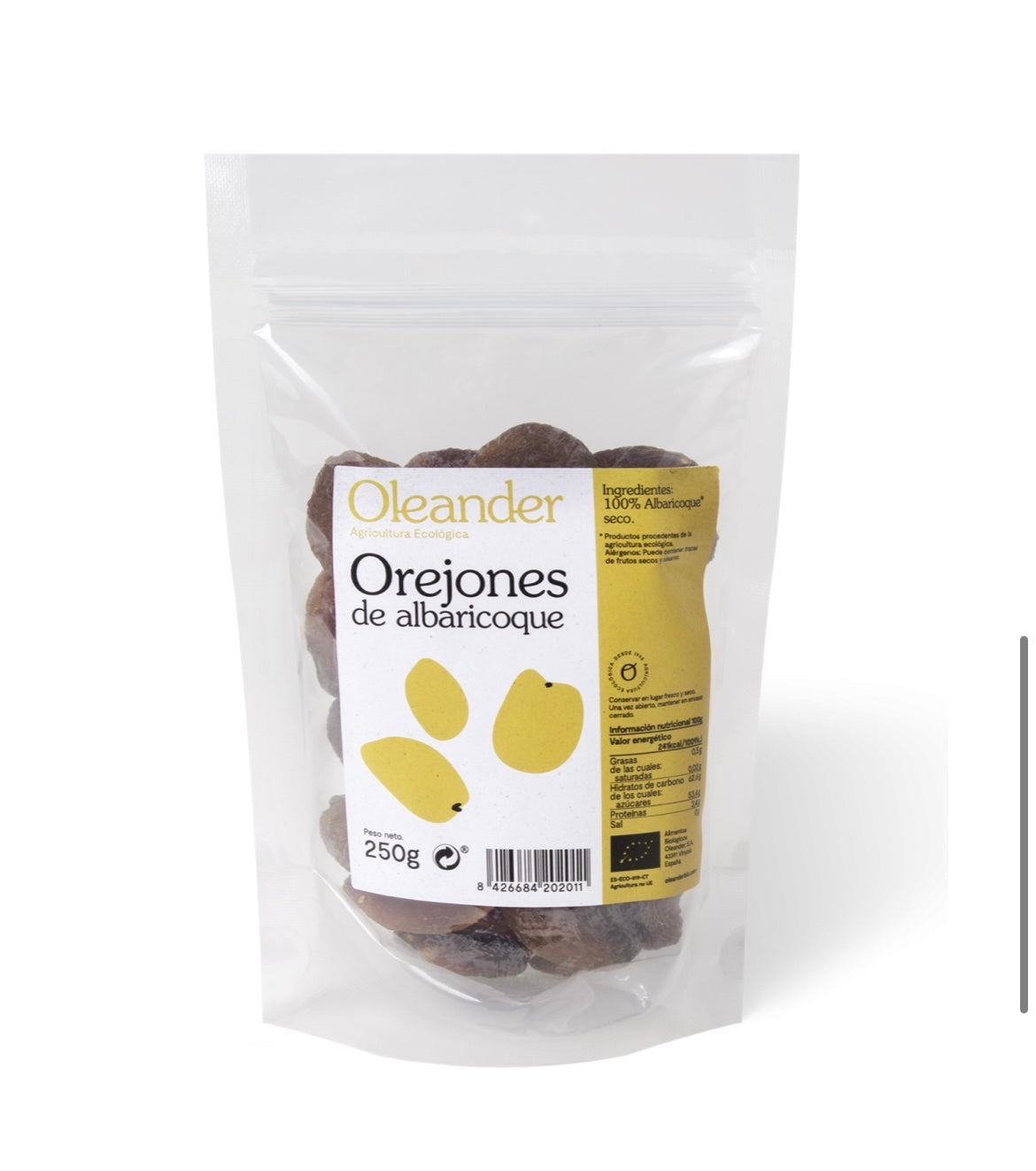Orejones de albaricoque deshidratado