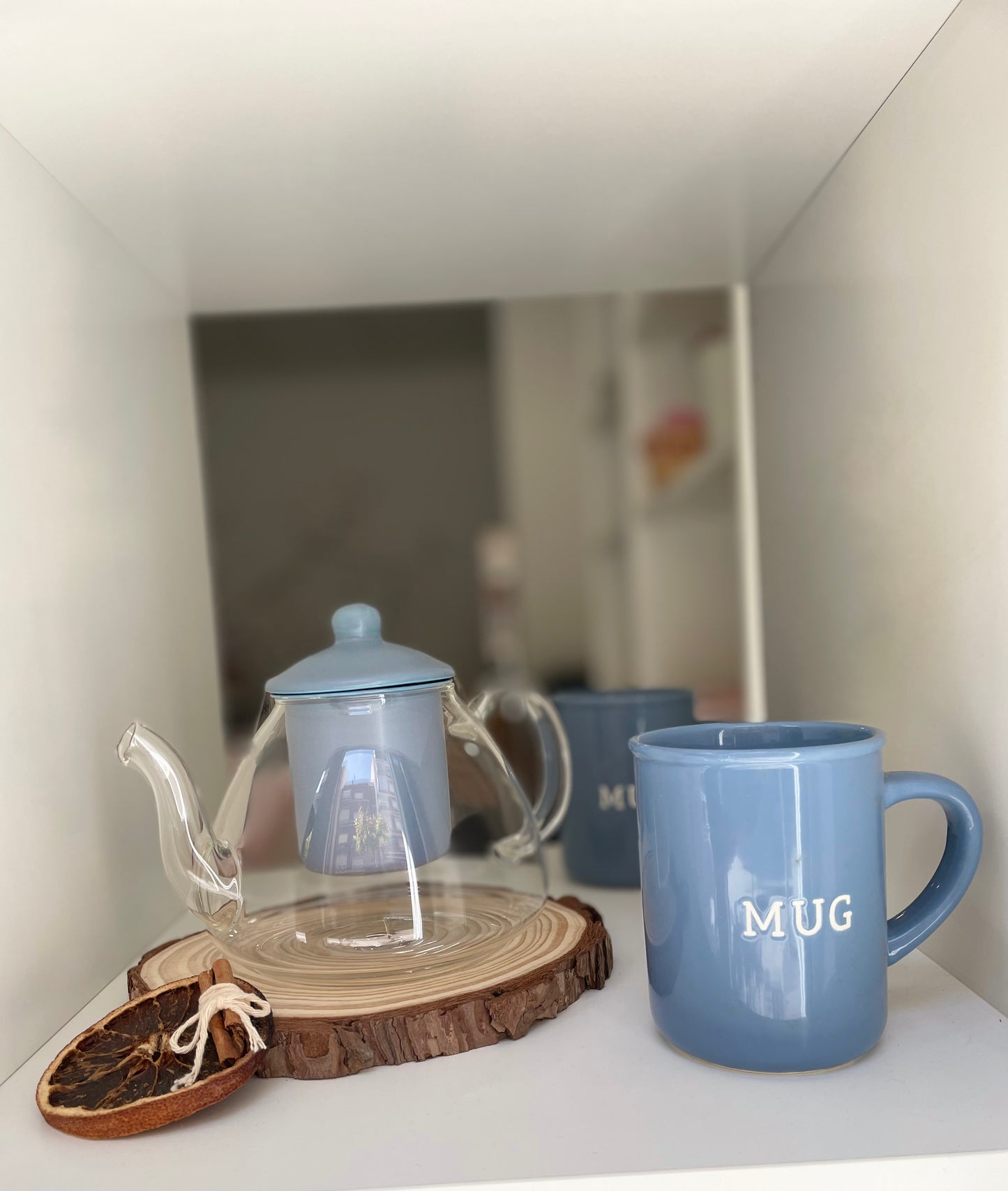 Tetera de cristal con filtro de porcelana