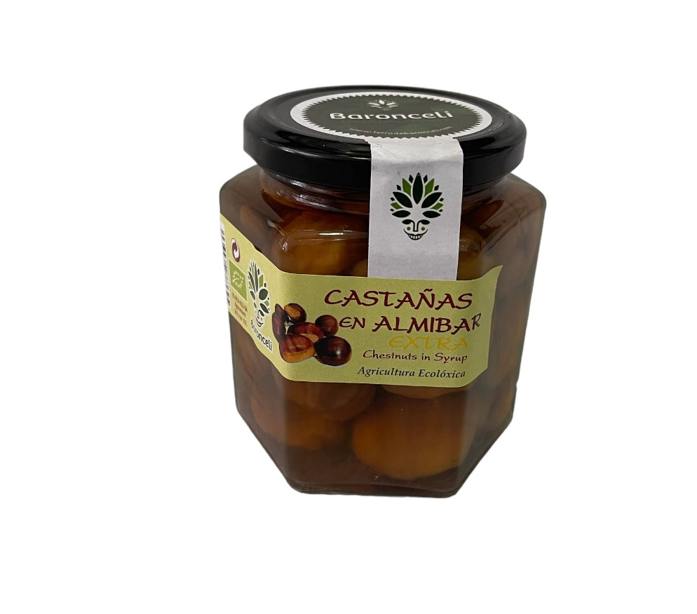 Castañas en almíbar