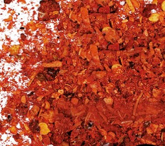 Escamas de pimiento picante ahumado