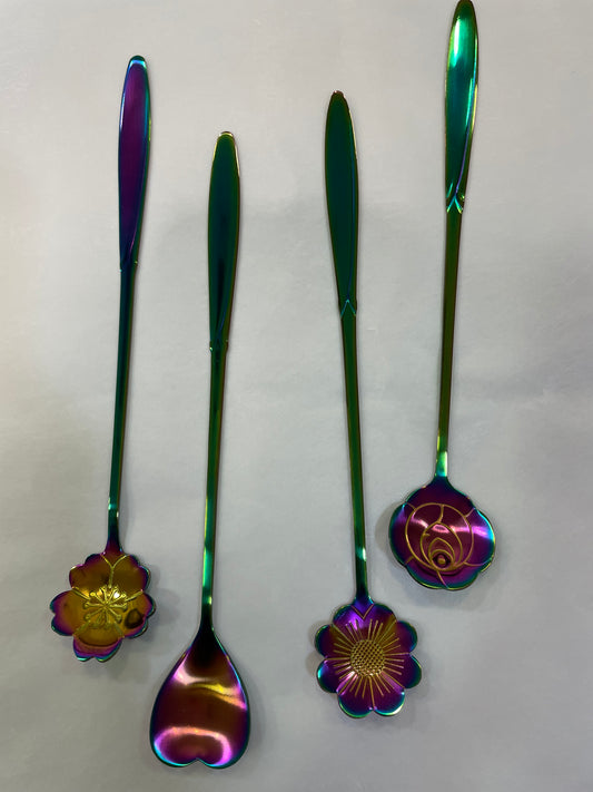 Cucharas largas de flores