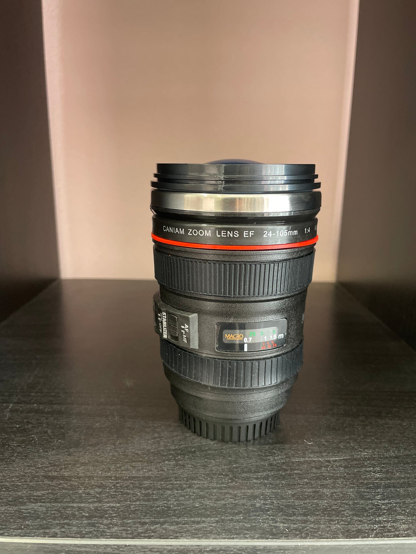 Taza termo objetivo cámara