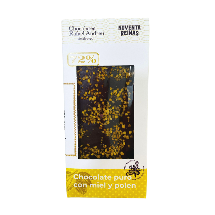 Tableta de chocolate con miel y polen
