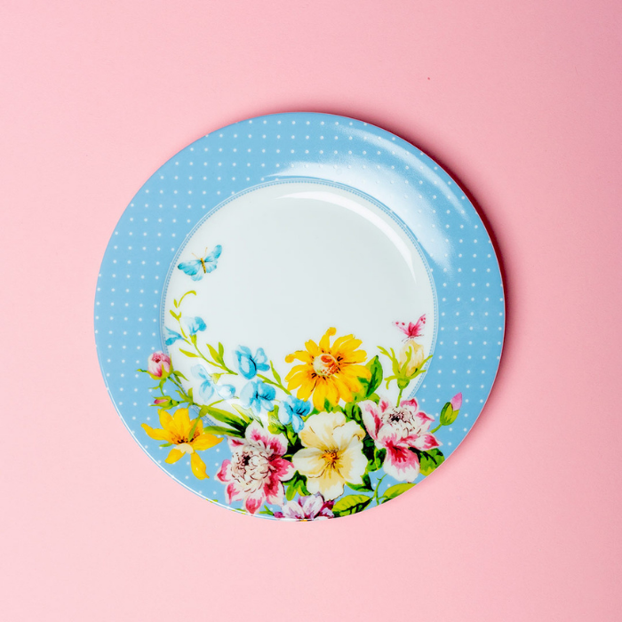 Plato azul Jardín Inglés