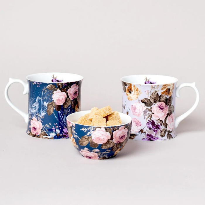 Taza lila Floral