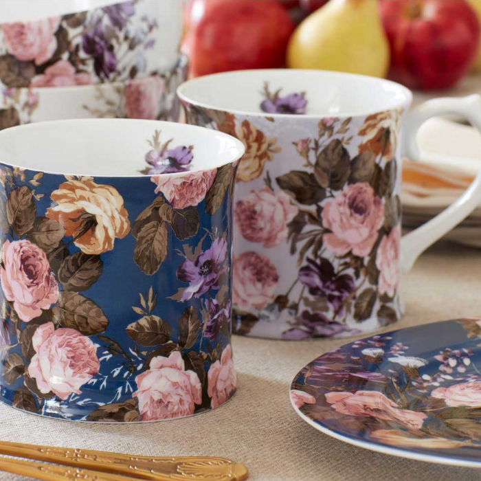 Taza lila Floral