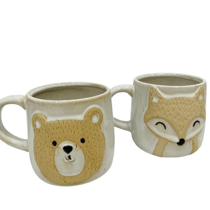 Taza de porcelana de animales