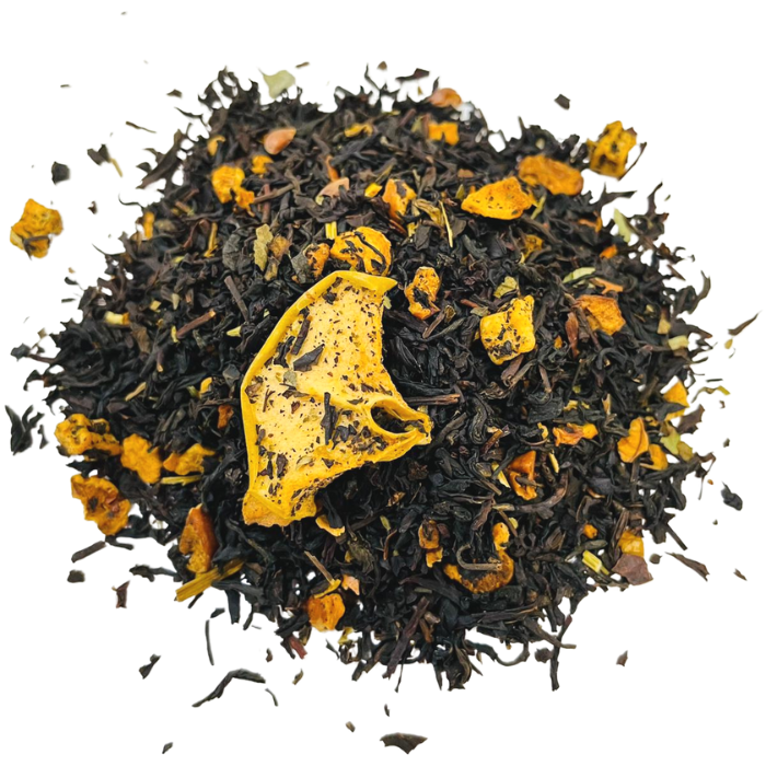 Té negro pastel de manzana al horno
