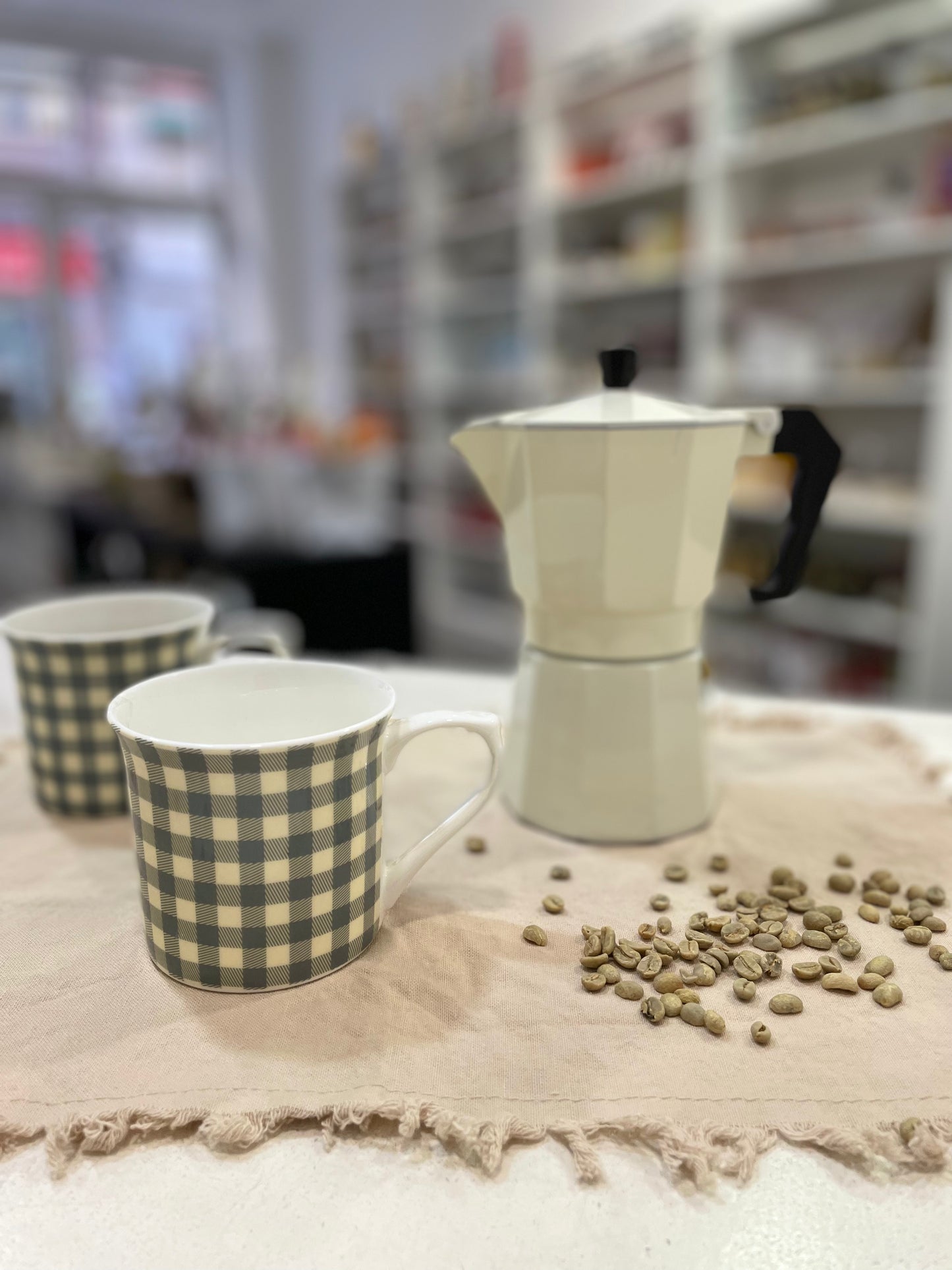 Cafetera espresso beige
