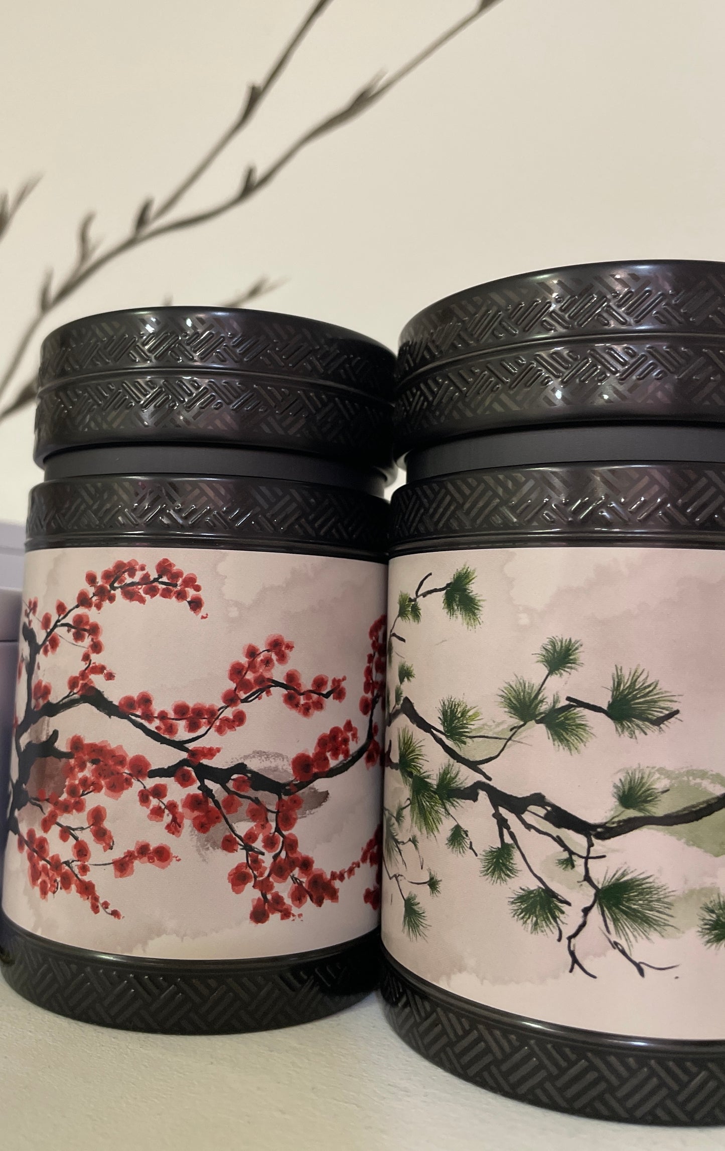 Latas de metal árbol sakura