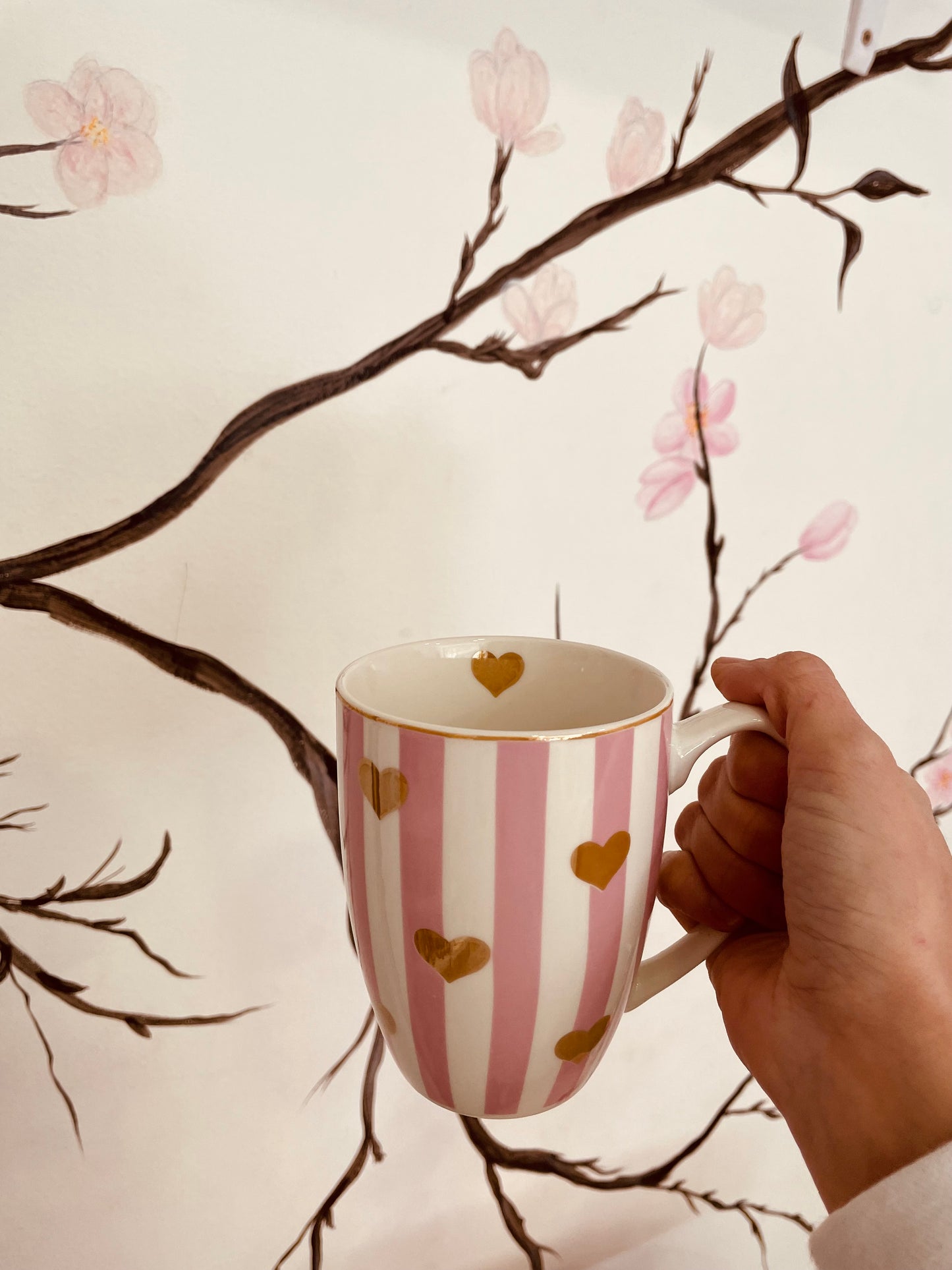 Taza corazón rosa