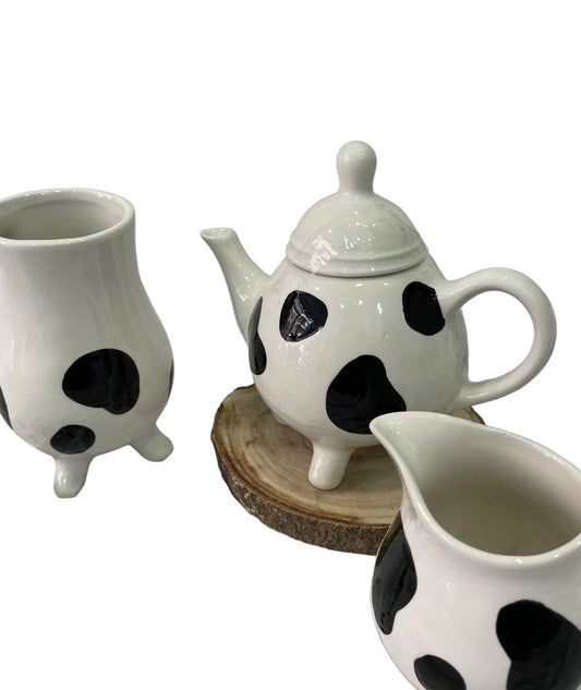 Juego de té de vaca