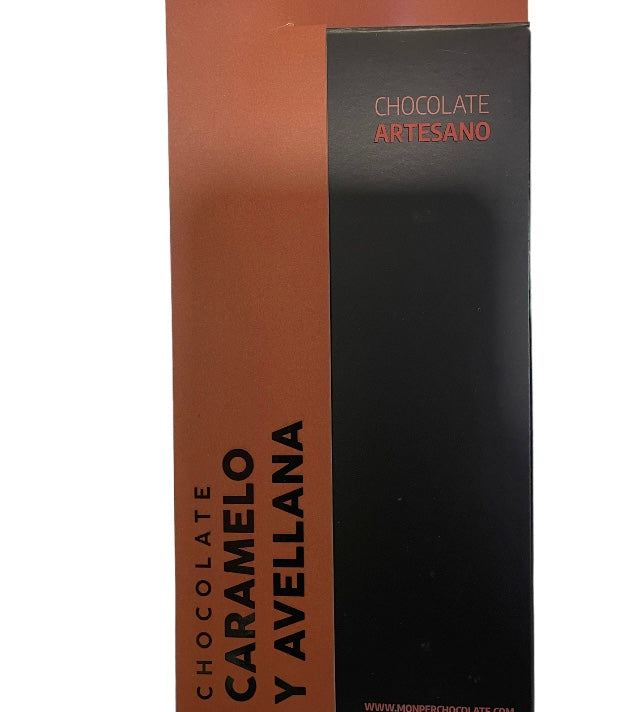 Tableta de chocolate de caramelo y avellana