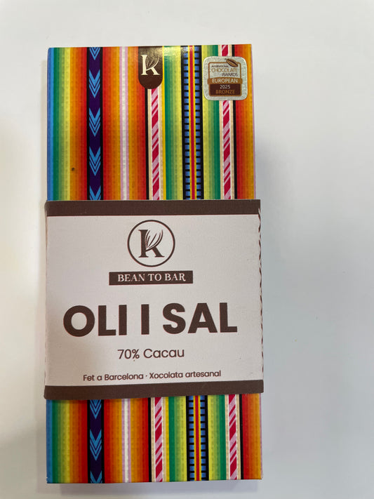 Chocolate de aceite y sal 70% cacao