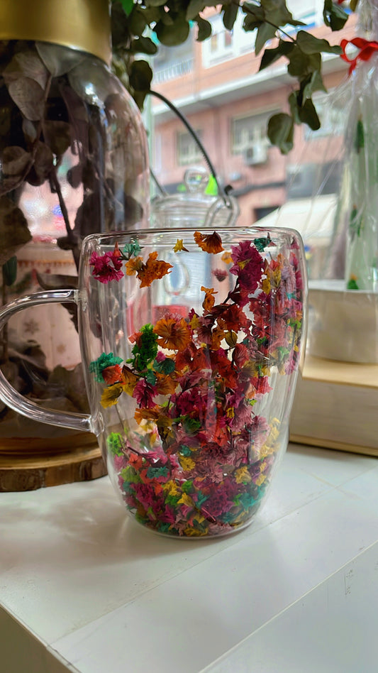 Taza flores de colores