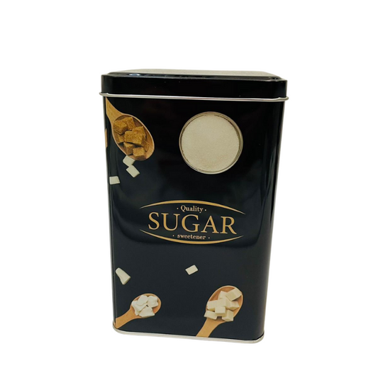 Bote de metal azúcar y especias