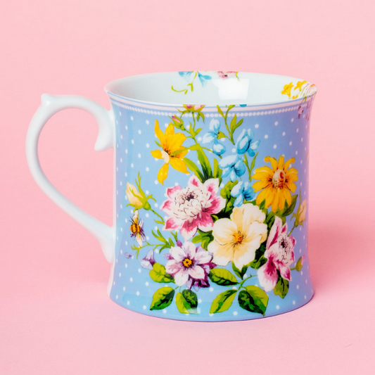 Taza Jarra Azul Jardín Inglés